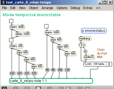 Test de relais avec des Control Change Midi.