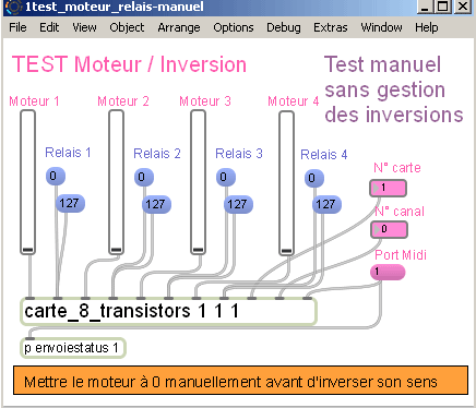 Test manuel en Max-MSP.