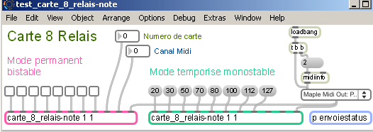 Patch Max de pilotage de 8 relais.