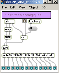 Patche max 12 entrées analogiques en Midi 128 pas.