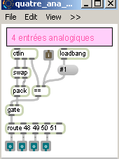 Patche max 4 entrées analogiques en Midi 128 pas.