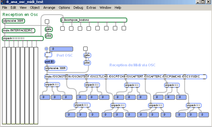 Reception des data et messages Midi via réseau.