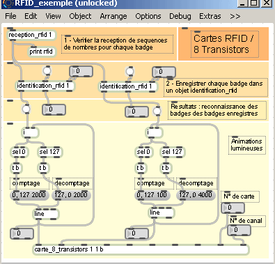 Exemple d'application RFID - carte Transistors.