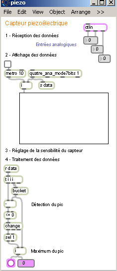 Traitement des data du capteur piezo.