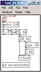 Test de la carte 64 LED en Max MSP.