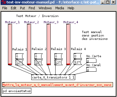 Test manuel en Pure Data.