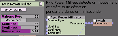 Script Usine pour capteur pyroelectrique.