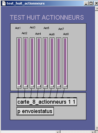 Patch PD permettant de gérer 8 actionneurs.