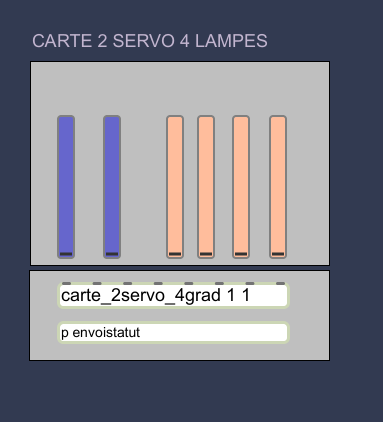 Patch Max de pilotage de 2 servo et 4 lampes.