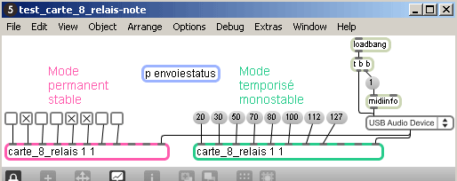 Patch Max 5 de pilotage de 8 relais.