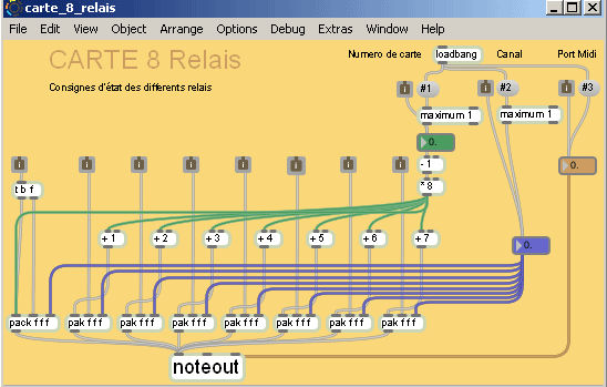 Patch Max 5 pour piloter des relais.