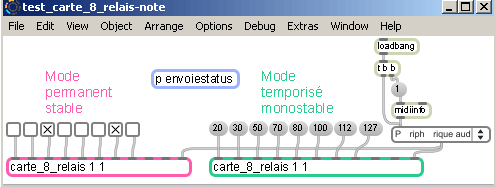 Patch Max 5 de pilotage de 8 relais.