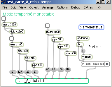 Test de relais avec des Control Change Midi.