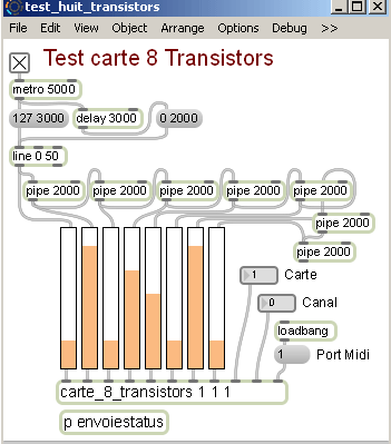 Patch Max permettant de gérer 8 actionneurs.