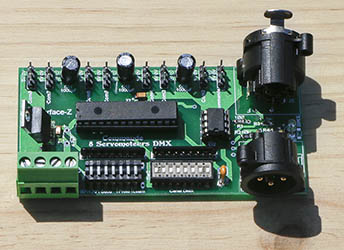 Carte Commande 8 Servos DMX temps réel Interface-Z