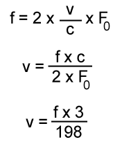 Formules de calcul de vitesse.